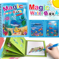 Magic Water Book with Pen – Reusable Drawing & Coloring (Random Book)