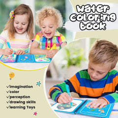 Magic Water Book with Pen – Reusable Drawing & Coloring (Random Book)