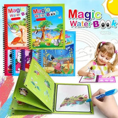 Magic Water Book with Pen – Reusable Drawing & Coloring (Random Book)