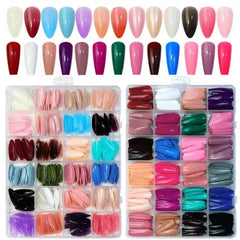 576 Pcs Colorful Artificial Nails | 24 Colors | Acrylic Full Cover Fake Nails