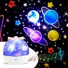 360 Rotating Solar System Projector Night Light & Music Box for Kids